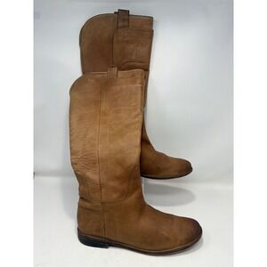 FRYE Women's Tan Leather Tall Riding Boots Size 9.5 B‎ Made in Mexico